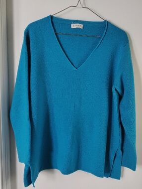 Kettlewell Colours Merino Wool Tunic Sweater - Blue/Turquoise Size LL